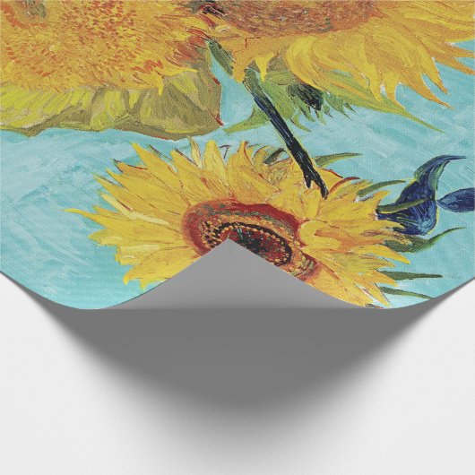 Papier Cadeau Vase avec trois tournesols par Vincent Van Gogh (Coin)