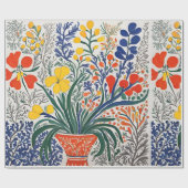 Papier Cadeau Vase et fleurs sauvages (Plat)