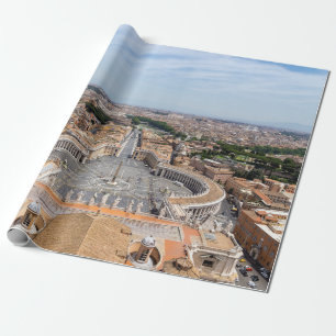 Papier Cadeau Vatican, Italie : vue aérienne de la place Saint-P