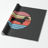 Papier Cadeau Vecteur de coucher de soleil rétro teckel (Déroulé)