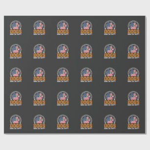 Papier Cadeau Vecteur d'empreinte de patte de chien patriotique