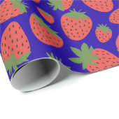 Papier Cadeau Vector Red & Blue Strawberry (Coin rond)