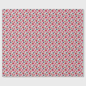 Papier Cadeau Vector Red Strawberry and Heart (Plat)