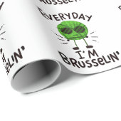 Papier Cadeau Vegan Brussels Sprouts (Coin rond)