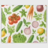 Papier Cadeau Vegetable Garden Wrapping Paper | Kitchen Gift (Plat)