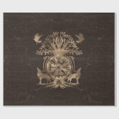 Papier Cadeau Végétarienne - Ornement de boussole viking (Plat)