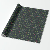 Papier Cadeau Végétation de Noël rustique (Déroulé)