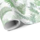 Papier Cadeau Végétation tropicale moderne Vieux feuillage vert (Coin rond)