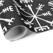 Papier Cadeau Vegvísir (boussole de Viking) (Coin rond)