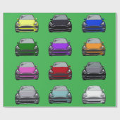Papier Cadeau Véhicule électrique multicolore VUS vert (Plat)