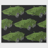 Papier Cadeau Véhicule militaire blindé vert (Plat)