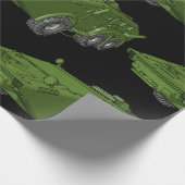 Papier Cadeau Véhicule militaire blindé vert (Coin)