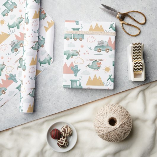 Papier Cadeau Véhicule pour enfants | Boys Anniversaire Transpor (Artisanat)