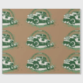 Papier Cadeau Véhicule routier vert (Plat)