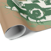 Papier Cadeau Véhicule routier vert (Coin rond)