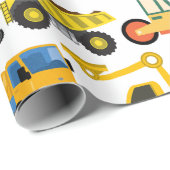 Papier Cadeau Véhicules de construction de pare-brise de tracteu (Coin rond)