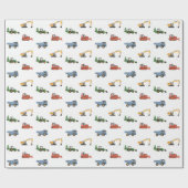 Papier Cadeau Véhicules de construction fête d'anniversaire (Plat)