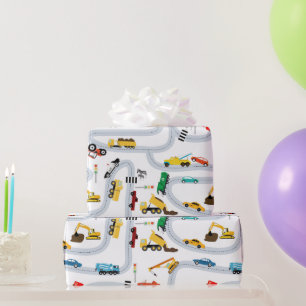 Papier Cadeau Véhicules de transport Voitures et Camions Trafic 