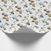 Papier Cadeau Véhicules et camions sur le chantier (Coin)