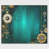 Papier Cadeau Veille bijoux Steampunk sur un Arrière - plan vert (Plat)