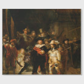 Papier Cadeau Veille De Nuit Par Rembrandt (Plat)