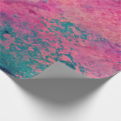 Papier Cadeau « Vellum Éthéré » – Abstrait Bleu Sarcelle Rose (Coin)