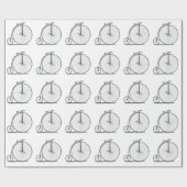 Papier Cadeau Vélo à grande roue Penny Farthing (Plat)