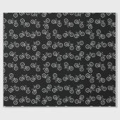 Papier Cadeau Vélo Anniversaire fête Noir (Plat)