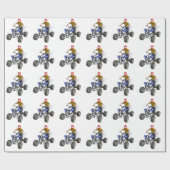 Papier Cadeau Vélo ATV de quadruple venant à l'avant (Plat)