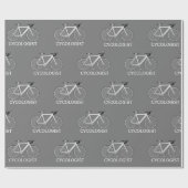 Papier Cadeau Vélo blanc avec cycologue (Plat)