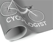 Papier Cadeau Vélo blanc avec cycologue (Coin rond)