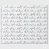 Papier Cadeau Vélo bleu périphérique (Plat)
