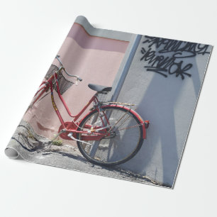 PAPIER CADEAU VÉLO DE COMMUTATEUR ROUGE SUR ROUTE