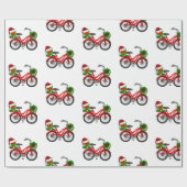 Papier Cadeau Vélo de Noël (Plat)