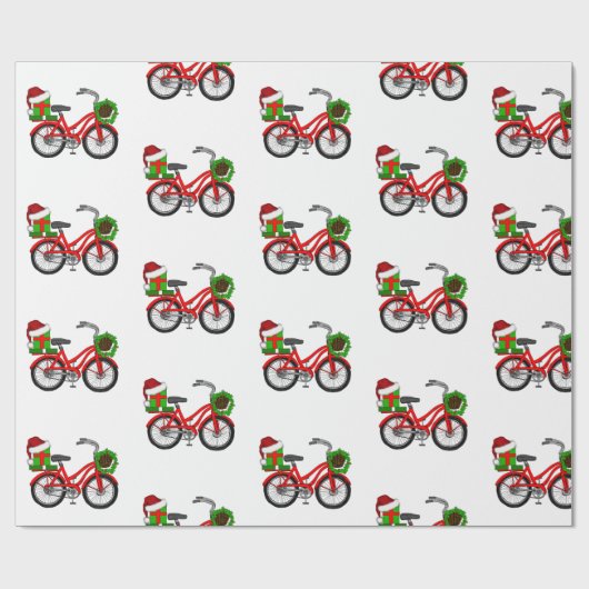 Papier Cadeau Vélo de Noël (Plat)