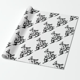 Papier Cadeau Vélo et cavalier simples de Motorcross