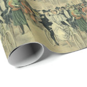 Papier Cadeau Vélo neuf mariée et mariée Mariage victorienne (Coin rond)