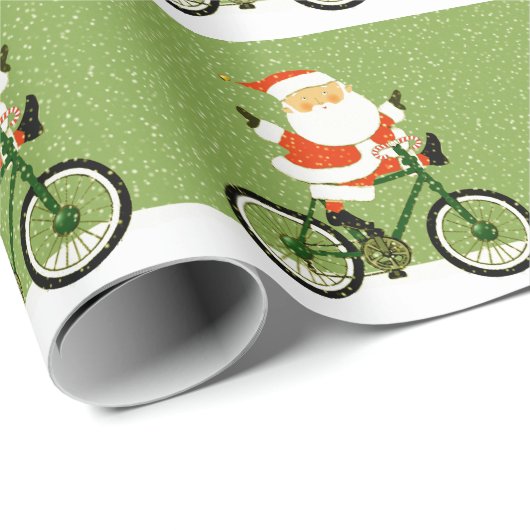 Papier Cadeau Vélo Noël Vacances Vacances Cadeau (Coin rond)