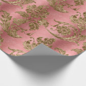 Papier Cadeau Vélo rose et or Damas vacances (Coin)