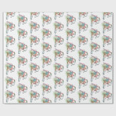 Papier Cadeau Vélo rouge avec panier à fleurs (Plat)