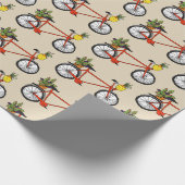 Papier Cadeau vélo rouge avec plante vert (Coin)