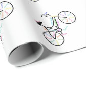 Papier Cadeau Vélo, Sport Vélo, Mots Motivationnels (Coin rond)