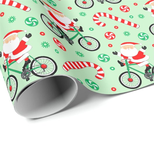 Papier Cadeau Vélo Vacances Papier d'enveloppement de Noël (Coin rond)