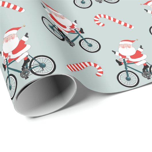 Papier Cadeau Vélo Vacances Papier d'enveloppement de Noël (Coin rond)