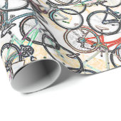 Papier Cadeau vélo . vélo / vélo bien (Coin rond)