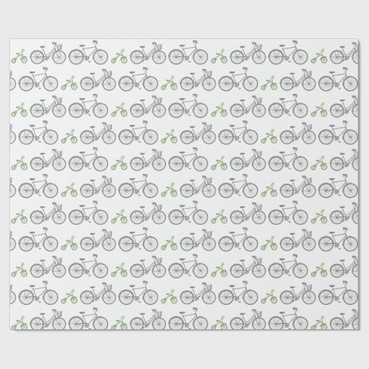 Papier Cadeau Vélo vert (Plat)