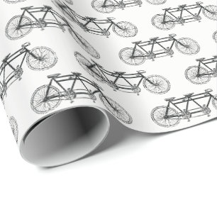 Papier Cadeau Vélo vintage construit pour deux / Vélo tandem