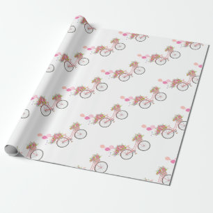 Papier Cadeau Vélo Whimsical Rose