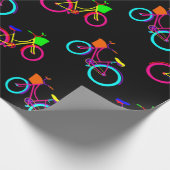 Papier Cadeau vélos arc-en-ciel noir vélos colorés (Coin)