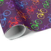 Papier Cadeau Vélos d'arc-en-ciel (Coin rond)